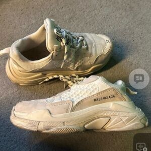 Balenciaga Cream Chunky Sneakers